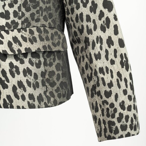Moschino Cheap and Chic Grey Cotton Leopard Blazer - Picture 5 of 10
